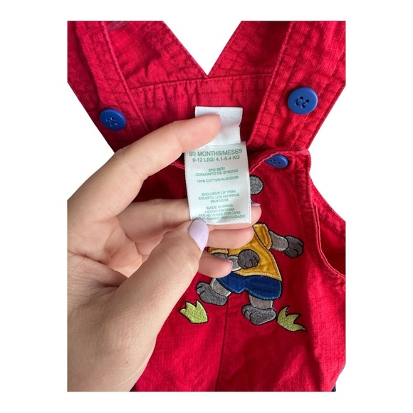 Okiedokie Red Bear Overalls 00’s - Picture 4 of 4